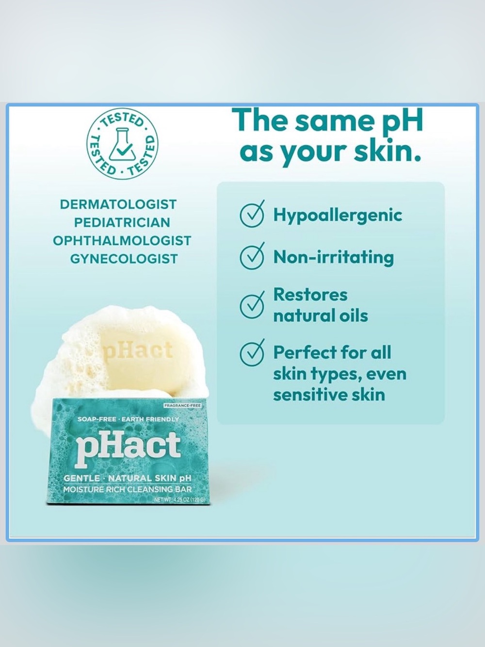 ANDREW LESSMAN pHact Moisture-Rich Soap-Fragrance Free Cleansing Bar-6pks 4.25oz - Picture 7 of 12